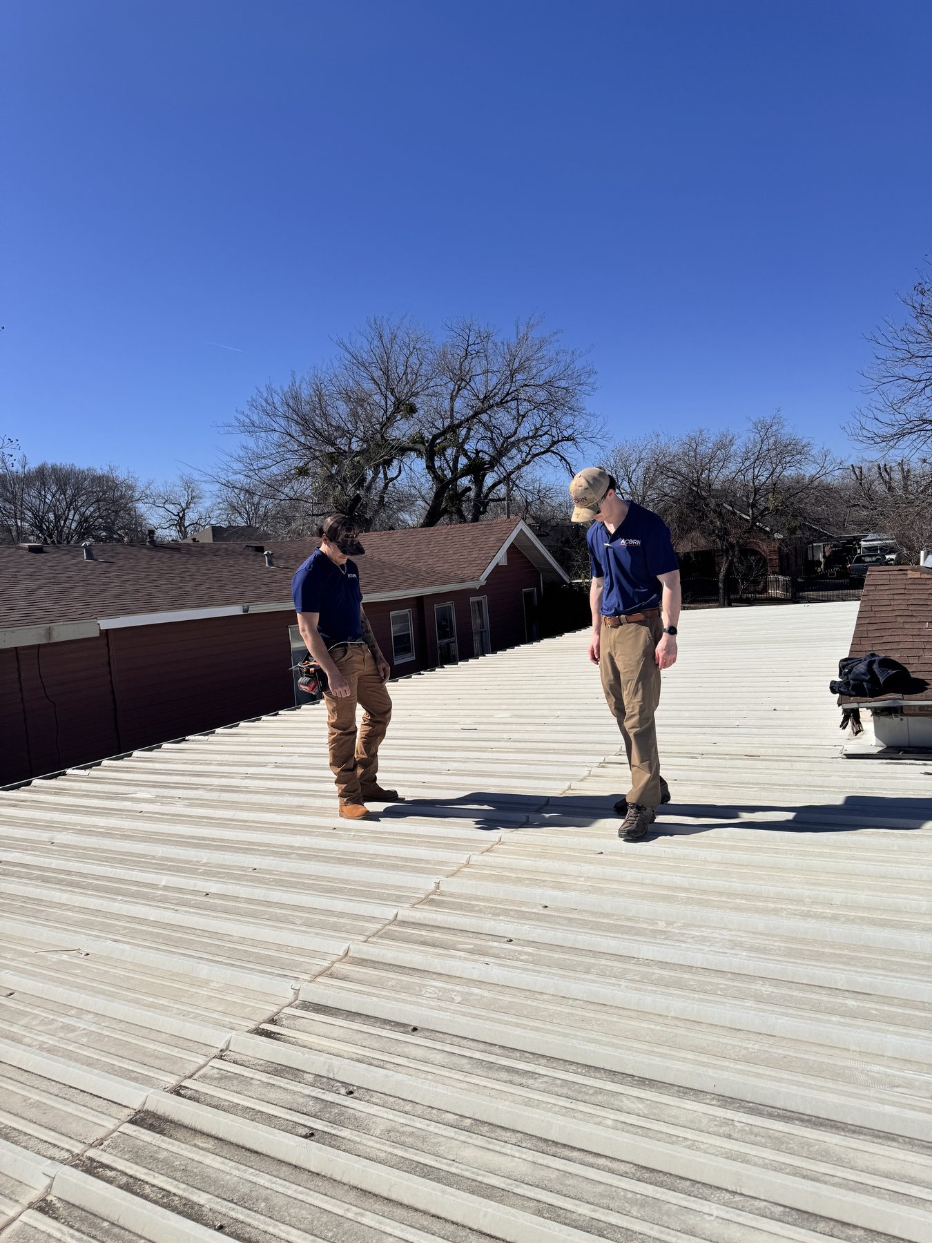 Crew On Site project in North Dallas by Acorn Roofing